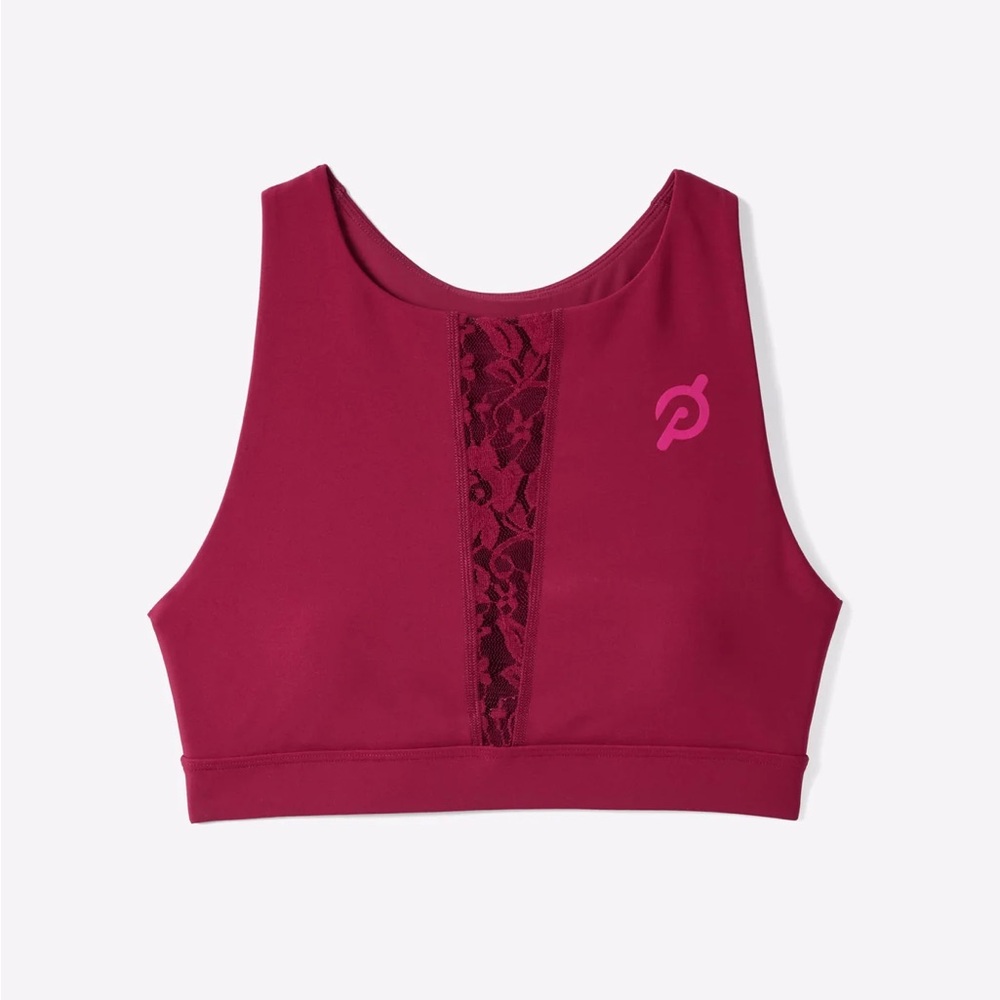 SPORT BRA PELOTON  ENDURANCE LACE WOMEN'S  BURGUNDY impact  support flexibility